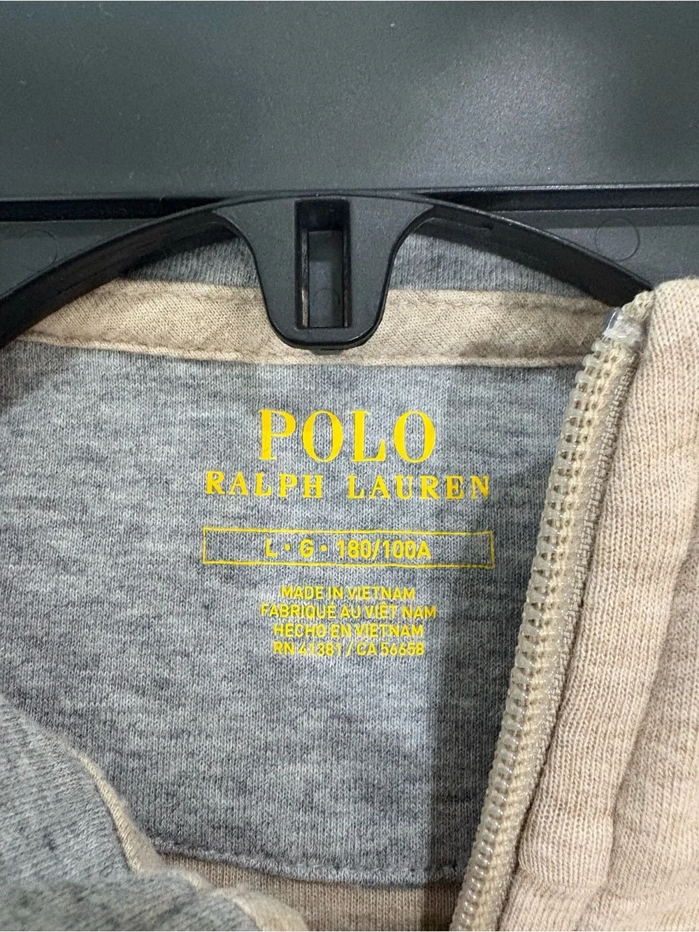 Polo by Ralph Lauren Men’s Beige Quarter-Zip Sweater